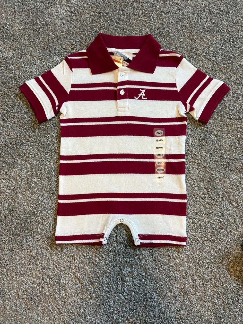 NWT Alabama Outfit, 18 month, Bodysuit in Maroon and Cream